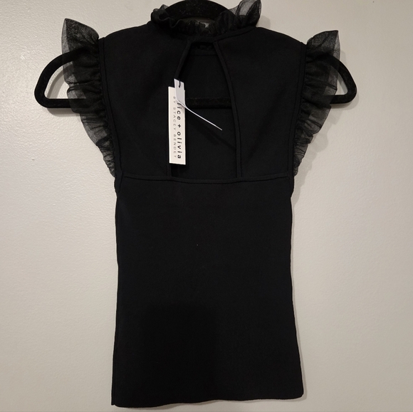 Alice + Olivia Women's Kerrie Ruffled Open Back Luxury Tank. Size XS - Picture 6 of 12